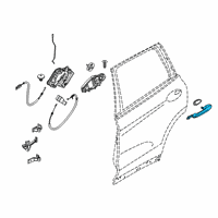 OEM 2021 BMW 330i xDrive Outer Left Primed Door Handle Diagram - 51-21-9-491-461