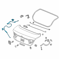 OEM 2019 Honda Accord Cable, Trunk Open (Emergency) Diagram - 74880-TVA-A11