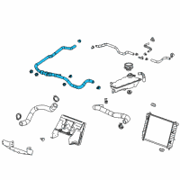 OEM Cadillac XLR Radiator Surge Tank Outlet Hose Diagram - 19129889