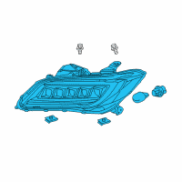 OEM Acura RDX Headlight Assembly Passenger Side Diagram - 33100-TX4-A51