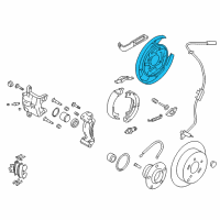OEM 2015 Kia Sportage Rear Brake Back Plate Assembly, Left Diagram - 582512S300