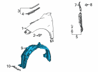 OEM Toyota Venza Fender Liner Diagram - 53875-48190