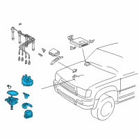 OEM Toyota T100 Distributor Assembly Diagram - 19050-75020