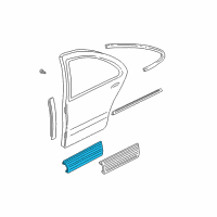 OEM Oldsmobile Alero Molding, Rear Side Door Center Diagram - 88898963