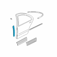 OEM 1999 Pontiac Grand Am Applique Asm-Rear Side Door Window Frame Front Diagram - 21995395