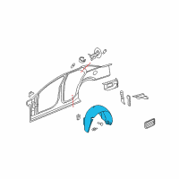 OEM 2006 Cadillac STS Liner-Rear Wheelhouse Panel Diagram - 25848124