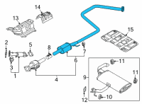 OEM Hyundai Elantra MUFFLER Assembly-Center Diagram - 28650-BY700