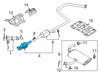 OEM Hyundai Elantra MUFFLER Complete-Center Diagram - 28600-BY750