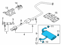 OEM Hyundai Elantra MUFFLER ASSY-REAR Diagram - 28710-BY700