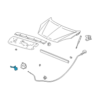 OEM 2003 Buick Rendezvous Latch Asm-Hood Primary & Secondary Diagram - 10422216