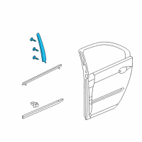 OEM Acura Garnish, Right Rear Door Sash (Berlina Black) Diagram - 72930-SJA-A01ZA