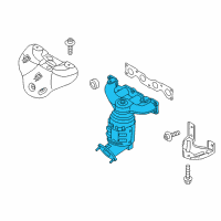 OEM 2015 Hyundai Santa Fe Sport Exhaust Manifold Catalytic Assembly Diagram - 28510-2G445