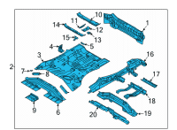 OEM Hyundai PANEL COMPLETE-REAR FLOOR Diagram - 65500-P0400