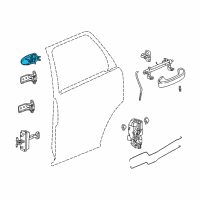 OEM 2003 Saturn Vue Handle, Rear Side Door Inside *Very Dark Gray Diagram - 22710831