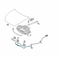 OEM 2015 Infiniti Q70 Hood Lock Control Cable Assembly Diagram - 65620-1MA1A