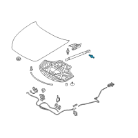 OEM 2009 Nissan 370Z Stud-Ball, Gas Stay Diagram - 90456-AD00A