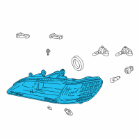 OEM 2002 Honda Accord Headlight Unit, Passenger Side Diagram - 33101-S84-A02