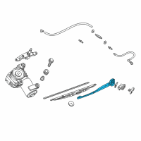 OEM BMW 528i Windshield Wiper Arm Rear Diagram - 61-62-8-221-453