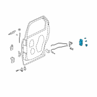 OEM 2009 Cadillac DTS Rear Side Door Latch Assembly Diagram - 16639125