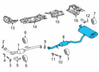 OEM 2022 Toyota Corolla Cross Muffler & Pipe Diagram - 17430-F2190