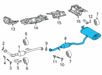 OEM Toyota Corolla Cross Muffler & Pipe Diagram - 17430-F2190