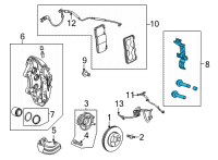 OEM 2017 Chevrolet Corvette Caliper Hardware Kit Diagram - 19207045