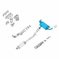 OEM 2013 Nissan Altima Exhaust, Main Muffler Assembly Diagram - 20100-JB000