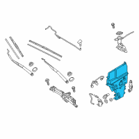 OEM Hyundai Genesis Windshield Washer Reservoir Assembly Diagram - 98611-B1300