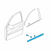 OEM Hyundai Entourage Moulding Assembly-Front Door Waist Line, RH Diagram - 87712-4J000-7P
