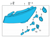 OEM Kia Sedona Driver Side Headlight Assembly Diagram - 92101A9650