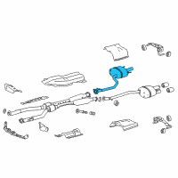 OEM 2017 Lexus RC F Exhaust Tail Pipe Assembly Diagram - 17430-38660