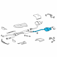 OEM 2021 Lexus RC F Exhaust Tail Pipe Assembly, Left Diagram - 17440-38050