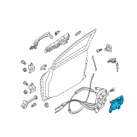 OEM 2013 Nissan Versa Rear Door Inside Handle Assembly Left Diagram - 80671-3WC1A