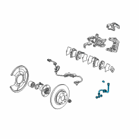 OEM 2002 Honda S2000 Hose Set, Right Rear Brake Diagram - 01466-S2A-000