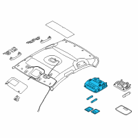 OEM 2014 Hyundai Elantra Overhead Console Lamp Assembly Diagram - 92800-A5000-TX