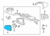 OEM 2015 Ford Mustang Mirror Glass Diagram - FR3Z-17K707-D