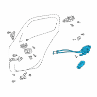 OEM Toyota Prius Rear Door Lock Assembly, Right Diagram - 69050-47020