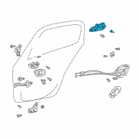 OEM 2003 Toyota Prius Rear Door Outside Handle Assembly Right Diagram - 69230-47020-J0