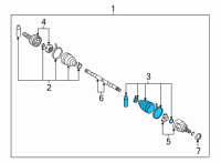 OEM 2021 Nissan Rogue Boot Kit-Dust, Rear Drive Shaft Repair Diagram - C9741-6RE0A