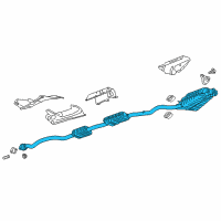 OEM 2018 Cadillac CT6 Muffler & Pipe Diagram - 84384720