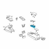 OEM 2000 Toyota Solara Box, Console Cup Holder Diagram - 58837-AA011-A0