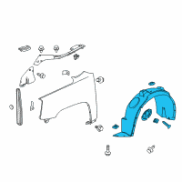 OEM 2012 GMC Terrain Fender Liner Diagram - 22888601