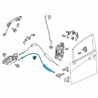 OEM 2019 Honda Fit Cable, Rear Front Door Lock Diagram - 72133-T5R-A01