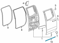 OEM 2021 Chevrolet Silverado 3500 HD Lower Weatherstrip Diagram - 84050222