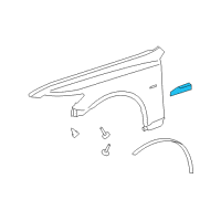 OEM 2012 Lexus LS600h Moulding Sub-Assy, Front Fender, LH Diagram - 75602-50050-C0