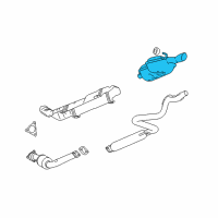 OEM 2005 Chevrolet Cobalt Exhaust Muffler Assembly (W/ Tail Pipe) Diagram - 15283439