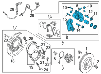 OEM 2013 Hyundai Genesis Caliper Kit-Rear Brake, LH Diagram - 58310-3MA30