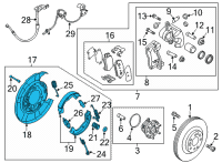 OEM 2015 Hyundai Genesis Brake Assembly-Parking Rear, LH Diagram - 58250-B1000