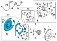 OEM 2016 Hyundai Genesis Brake Assembly-Parking Rear, LH Diagram - 58250-B1000