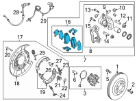 OEM Hyundai Genesis Rear Disc Brake Pad Kit Diagram - 58302-3MA30